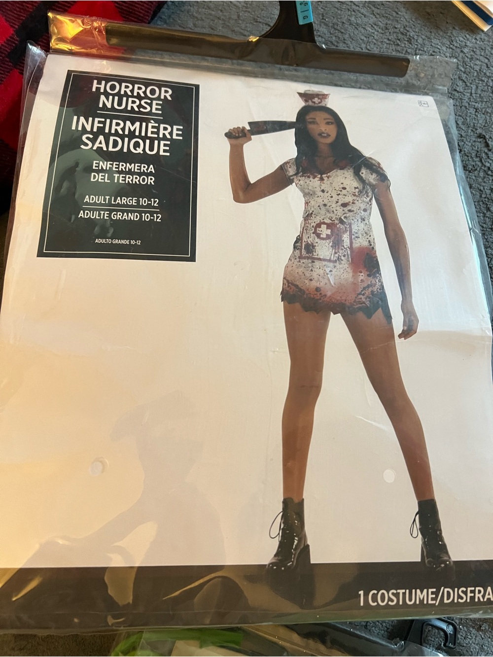 Horror Nurse Costume - White & Red Bloody Mini Dress